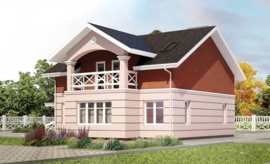 155-009-Л Проект двухэтажного дома с мансардой, простой коттедж из арболита Северобайкальск | Проекты домов от House Expert