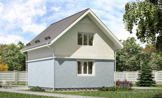 095-002-П Проект двухэтажного дома мансардой, экономичный загородный дом из поризованных блоков Северобайкальск | Проекты домов от House Expert