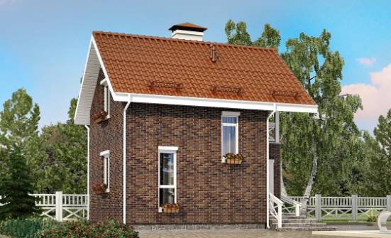 045-001-Л Проект двухэтажного дома с мансардой, дешевый загородный дом из блока Северобайкальск | Проекты домов от House Expert