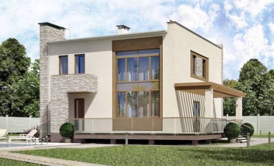 185-001-П Проект двухэтажного дома, современный дом из арболита Северобайкальск | Проекты домов от House Expert