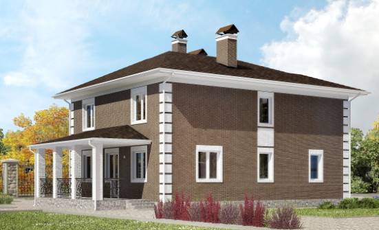 185-002-П Проект двухэтажного дома, компактный коттедж из бризолита Улан-Удэ | Проекты домов от House Expert