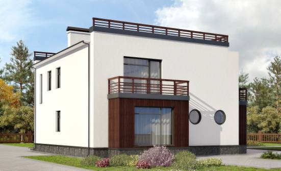 215-002-П Проект двухэтажного дома, современный домик из твинблока Гусиноозерск | Проекты домов от House Expert