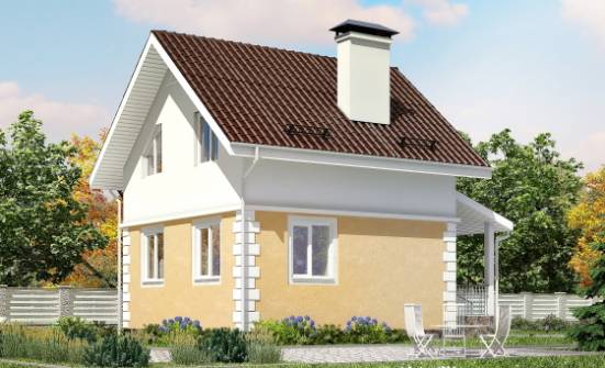 070-002-П Проект двухэтажного дома мансардный этаж, бюджетный коттедж из блока Гусиноозерск | Проекты домов от House Expert