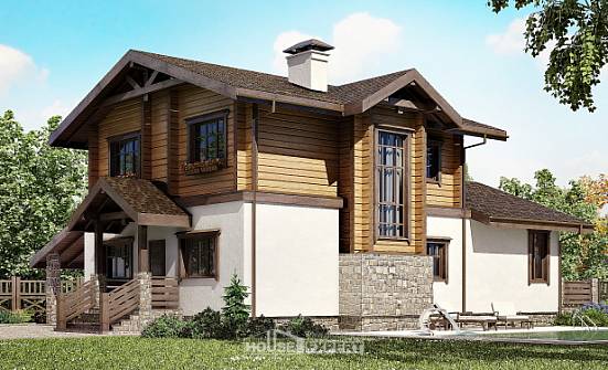170-004-Л Проект двухэтажного дома с мансардой и гаражом, бюджетный дом из керамзитобетонных блоков из дерева Улан-Удэ | Проекты домов от House Expert