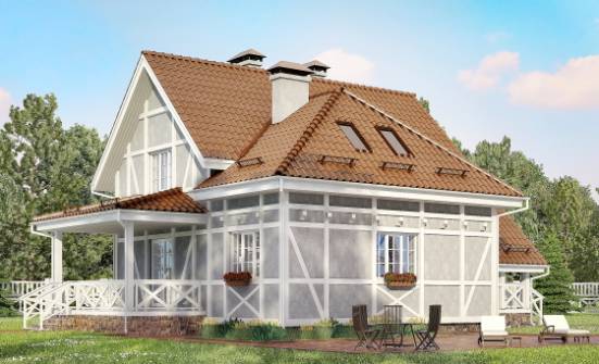 160-003-Л Проект двухэтажного дома мансардой, недорогой коттедж из арболита Улан-Удэ | Проекты домов от House Expert