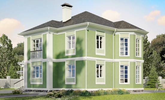 170-001-Л Проект двухэтажного дома и гаражом, небольшой коттедж из пеноблока Гусиноозерск | Проекты домов от House Expert