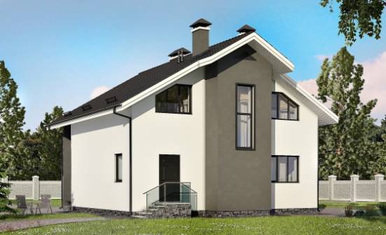150-005-Л Проект двухэтажного дома с мансардой, простой домик из теплоблока Гусиноозерск | Проекты домов от House Expert