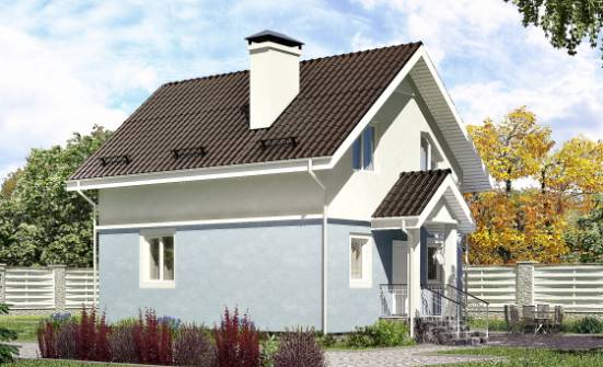 095-002-П Проект двухэтажного дома мансардой, экономичный загородный дом из поризованных блоков Северобайкальск | Проекты домов от House Expert