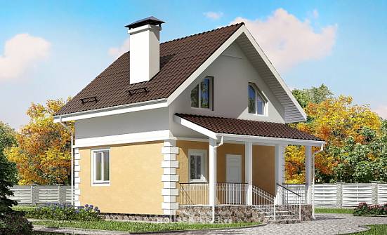 070-002-П Проект двухэтажного дома мансардный этаж, бюджетный коттедж из блока Гусиноозерск | Проекты домов от House Expert