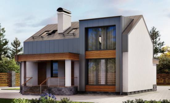 120-004-П Проект двухэтажного дома мансардой, бюджетный домик из бризолита Гусиноозерск | Проекты домов от House Expert