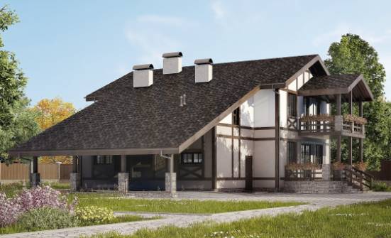 250-002-П Проект двухэтажного дома с мансардным этажом, гараж, уютный загородный дом из кирпича Гусиноозерск | Проекты домов от House Expert