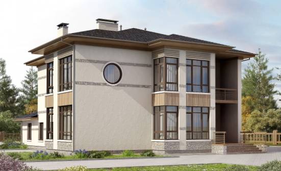 345-001-П Проект двухэтажного дома, красивый загородный дом из поризованных блоков Северобайкальск | Проекты домов от House Expert