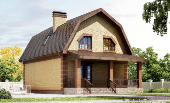 130-005-Л Проект двухэтажного дома с мансардой, классический загородный дом из теплоблока Северобайкальск | Проекты домов от House Expert