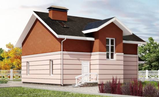 155-009-Л Проект двухэтажного дома с мансардой, простой коттедж из арболита Северобайкальск | Проекты домов от House Expert