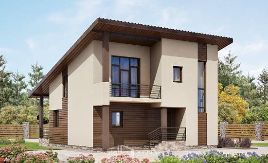 140-005-Л Проект двухэтажного дома мансардой, доступный загородный дом из твинблока Гусиноозерск | Проекты домов от House Expert