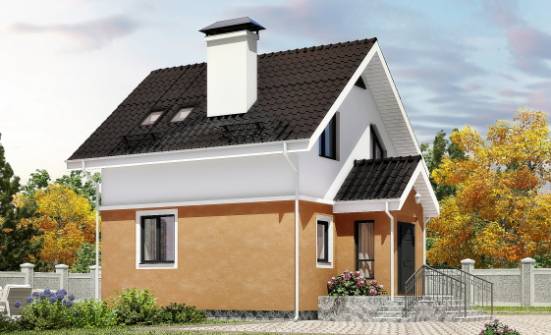 070-001-Л Проект двухэтажного дома мансардой, красивый коттедж из блока Северобайкальск | Проекты домов от House Expert