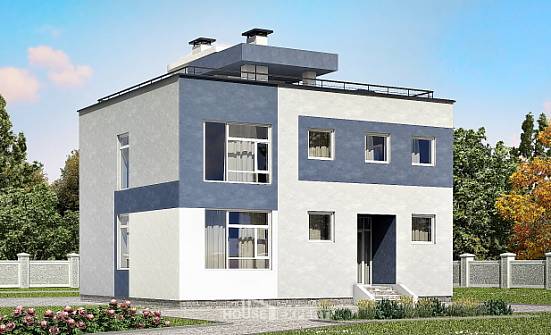 180-005-П Проект двухэтажного дома, красивый коттедж из блока Северобайкальск | Проекты домов от House Expert