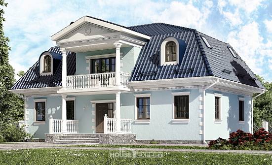 210-004-Л Проект двухэтажного дома мансардный этаж, красивый домик из бризолита Улан-Удэ | Проекты домов от House Expert