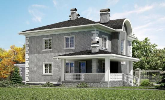 245-004-Л Проект двухэтажного дома, гараж, красивый коттедж из кирпича Улан-Удэ | Проекты домов от House Expert