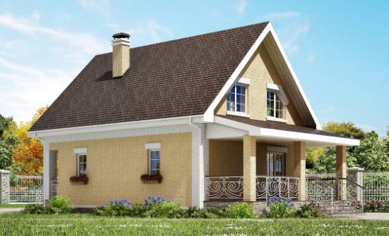 130-004-П Проект двухэтажного дома мансардой, недорогой домик из бризолита Гусиноозерск | Проекты домов от House Expert