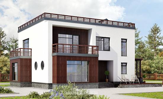 215-002-П Проект двухэтажного дома, современный домик из твинблока Гусиноозерск | Проекты домов от House Expert