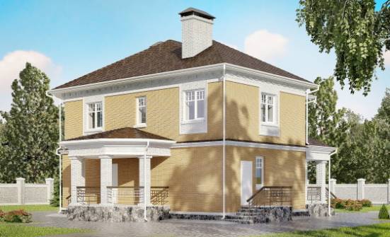 160-001-Л Проект двухэтажного дома, небольшой коттедж из пеноблока Гусиноозерск | Проекты домов от House Expert