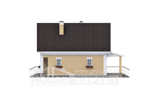130-004-П Проект двухэтажного дома мансардный этаж, уютный коттедж из бризолита Северобайкальск, House Expert