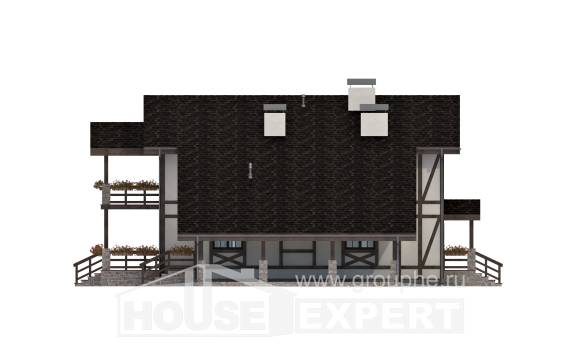 250-002-Л Проект двухэтажного дома с мансардным этажом и гаражом, уютный домик из кирпича Северобайкальск, House Expert