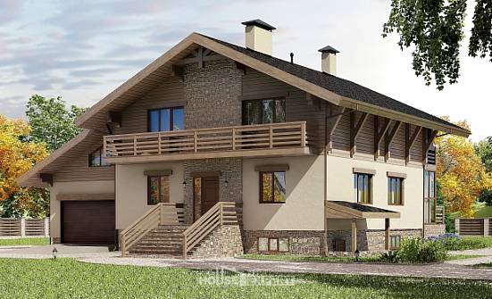 420-001-Л Проект трехэтажного дома мансардный этаж и гаражом, классический дом из кирпича Гусиноозерск | Проекты домов от House Expert