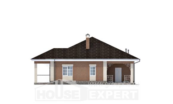 100-004-П Проект одноэтажного дома, небольшой дом из газобетона Северобайкальск, House Expert