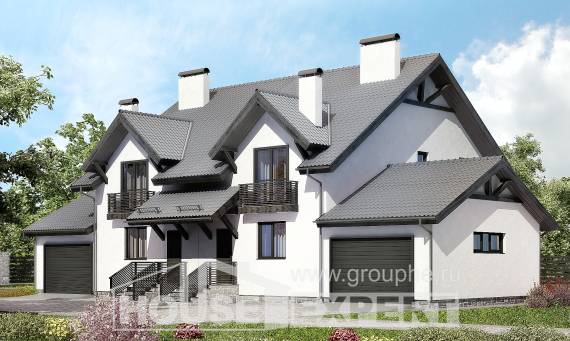 290-003-П Проект двухэтажного дома с мансардой, большой коттедж из арболита Гусиноозерск, House Expert