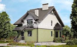 120-003-П Проект двухэтажного дома мансардный этаж, бюджетный домик из арболита Северобайкальск, House Expert