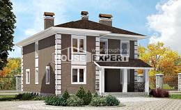 185-002-П Проект двухэтажного дома, красивый домик из газосиликатных блоков, Гусиноозерск