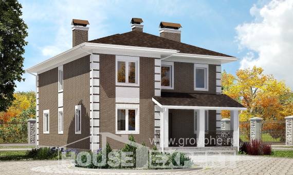 185-002-П Проект двухэтажного дома, красивый дом из поризованных блоков Улан-Удэ, House Expert