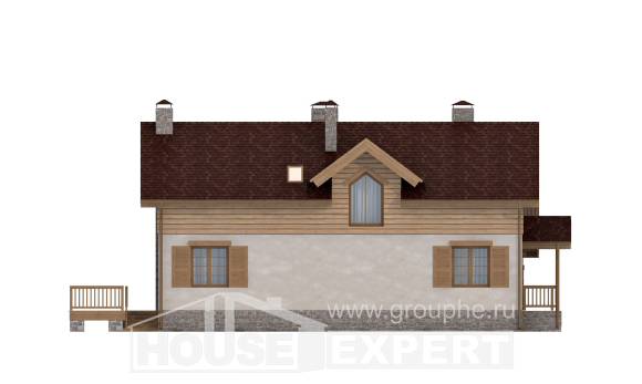 165-002-П Проект двухэтажного дома мансардный этаж и гаражом, простой дом из теплоблока Улан-Удэ, House Expert