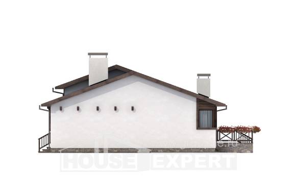 110-003-П Проект одноэтажного дома, простой коттедж из пеноблока Северобайкальск, House Expert