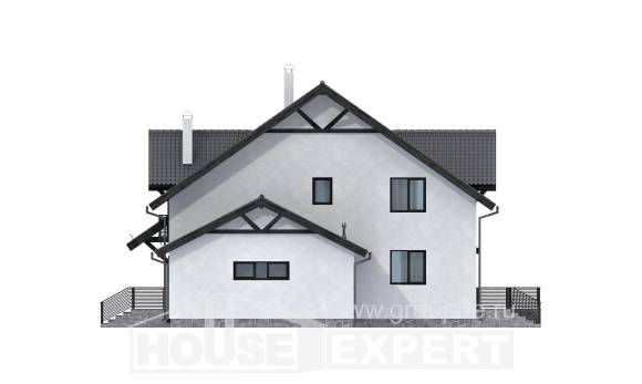 290-003-П Проект двухэтажного дома мансардный этаж, уютный коттедж из блока Северобайкальск, House Expert