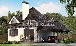 110-002-Л Проект двухэтажного дома мансардный этаж и гаражом, красивый дом из газобетона Гусиноозерск, House Expert