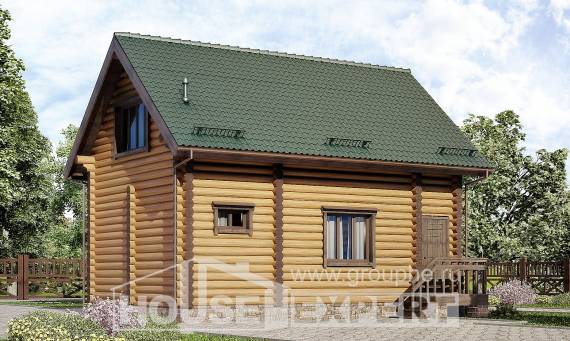 080-003-П Проект двухэтажного дома мансардный этаж, бюджетный загородный дом из дерева Северобайкальск, House Expert