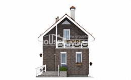 045-001-Л Проект двухэтажного дома мансардой, красивый домик из газобетона Северобайкальск, House Expert