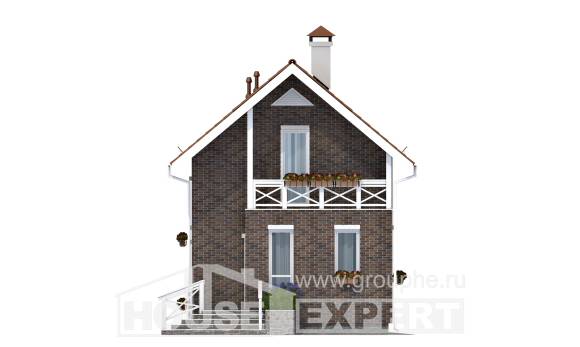 045-001-Л Проект двухэтажного дома мансардой, красивый домик из газобетона Северобайкальск, House Expert
