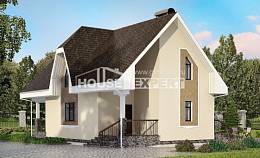 125-001-Л Проект двухэтажного дома мансардой, бюджетный домик из керамзитобетонных блоков Гусиноозерск, House Expert