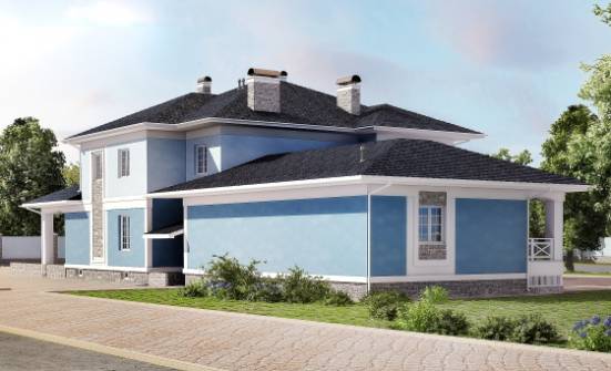 620-001-П Проект трехэтажного дома, гараж, большой загородный дом из блока, Гусиноозерск