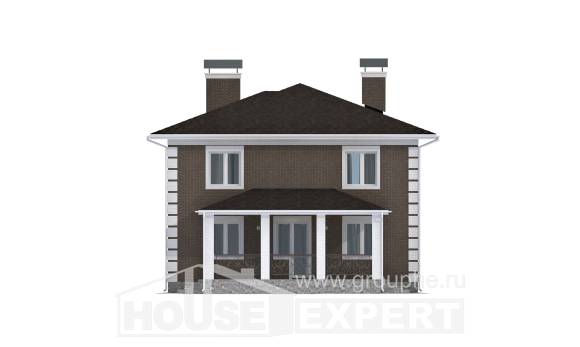 185-002-П Проект двухэтажного дома, бюджетный загородный дом из поризованных блоков Гусиноозерск, House Expert