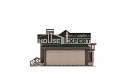 180-010-П Проект двухэтажного дома мансардой и гаражом, средний домик из газобетона Гусиноозерск, House Expert
