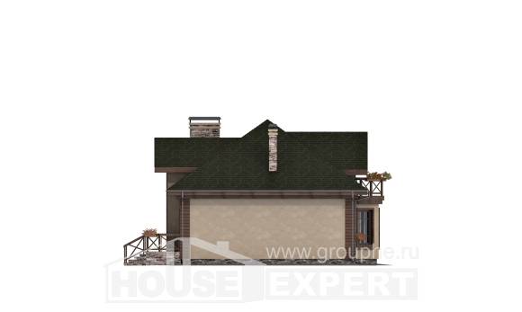 180-010-П Проект двухэтажного дома мансардой и гаражом, средний домик из газобетона Гусиноозерск, House Expert