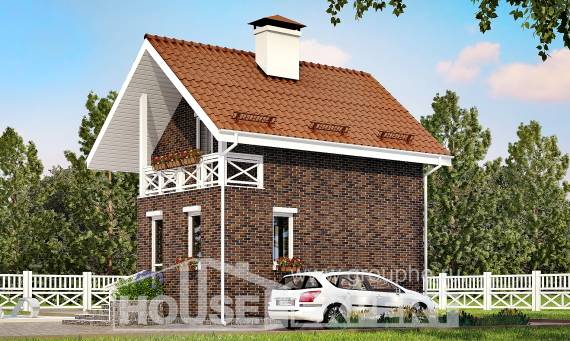 045-001-Л Проект двухэтажного дома мансардой, доступный загородный дом из газосиликатных блоков Северобайкальск, House Expert