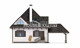110-002-Л Проект двухэтажного дома с мансардой и гаражом, небольшой домик из арболита Улан-Удэ, House Expert