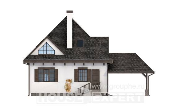 110-002-Л Проект двухэтажного дома с мансардой и гаражом, небольшой домик из арболита Улан-Удэ, House Expert