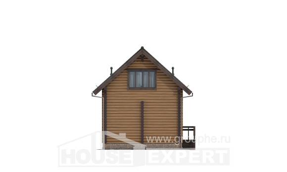 080-003-П Проект двухэтажного дома мансардой, доступный дом из бревен Гусиноозерск, House Expert